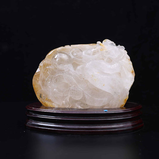 Clear Quartz Dragon Carving