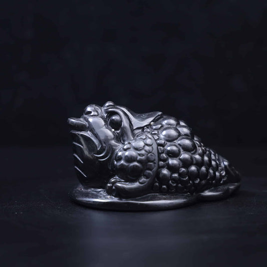 Silver Obsidian Money Toad