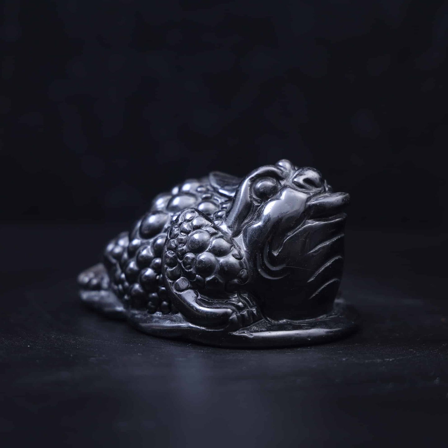 Silver Obsidian Money Toad