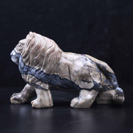 Volcano Agate Lion Carving