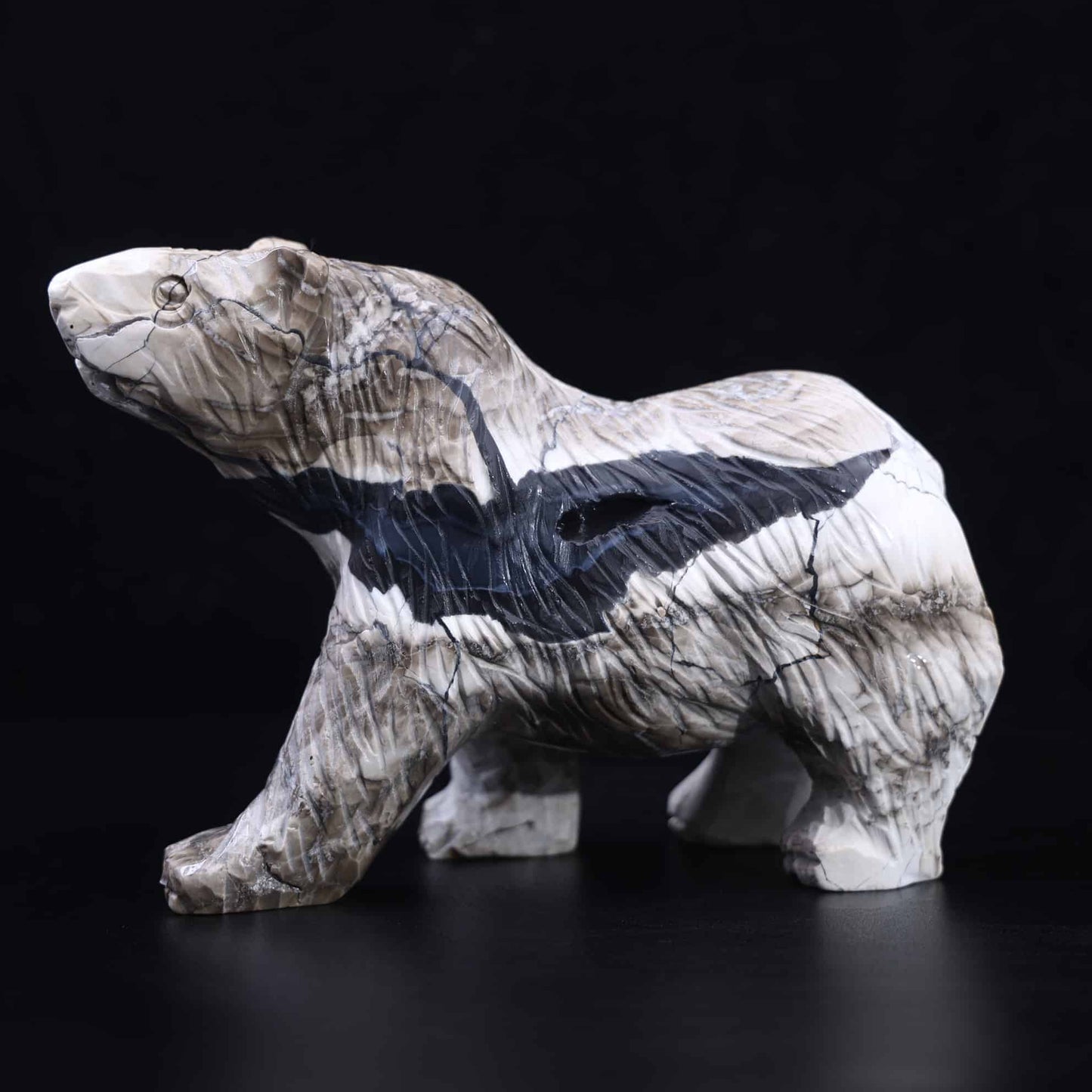 Volcano Agate Bear Carving #78