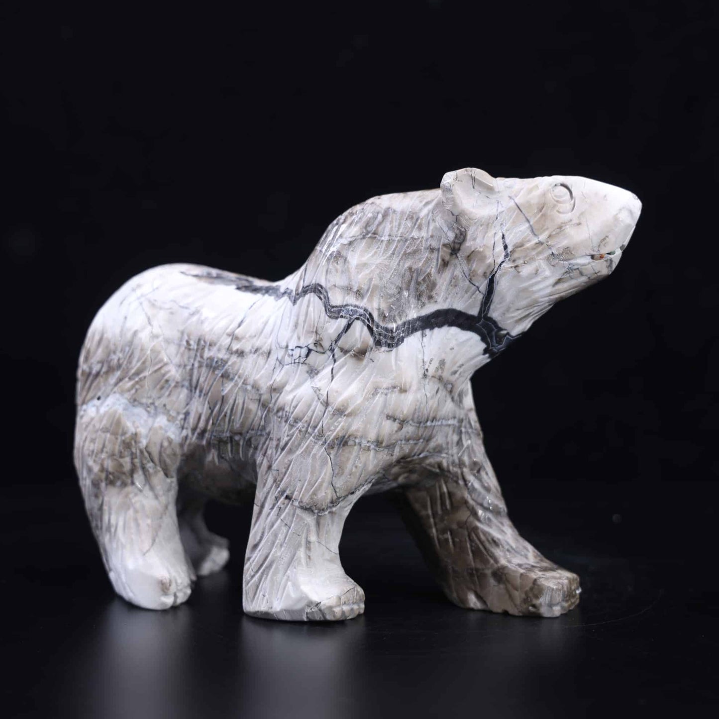 Volcano Agate Bear Carving #78