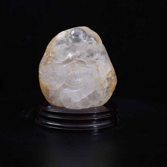 Clear Quartz Dragon Carving