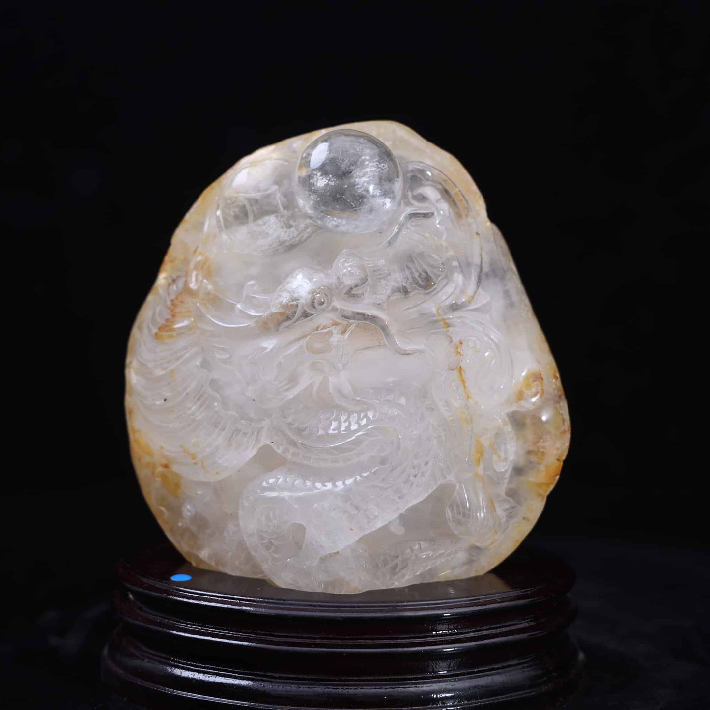 Clear Quartz Dragon Carving