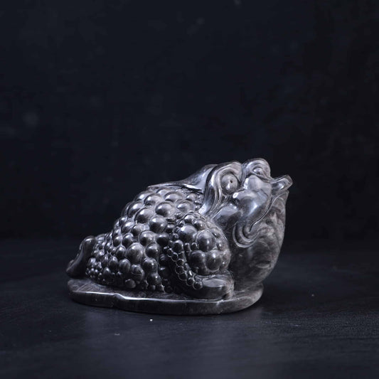 Silver Obsidian Money Toad