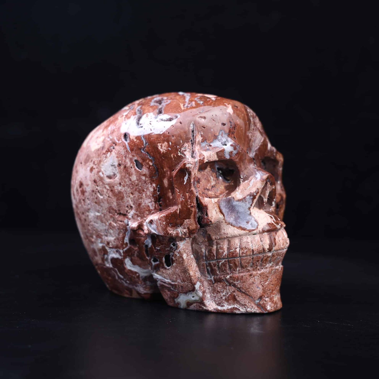 Pink Agate Skull