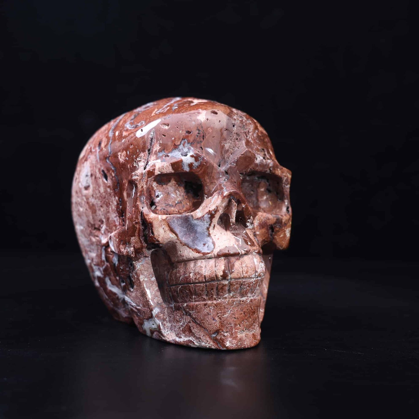Pink Agate Skull