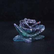 Rainbow Fluorite Flower Carving