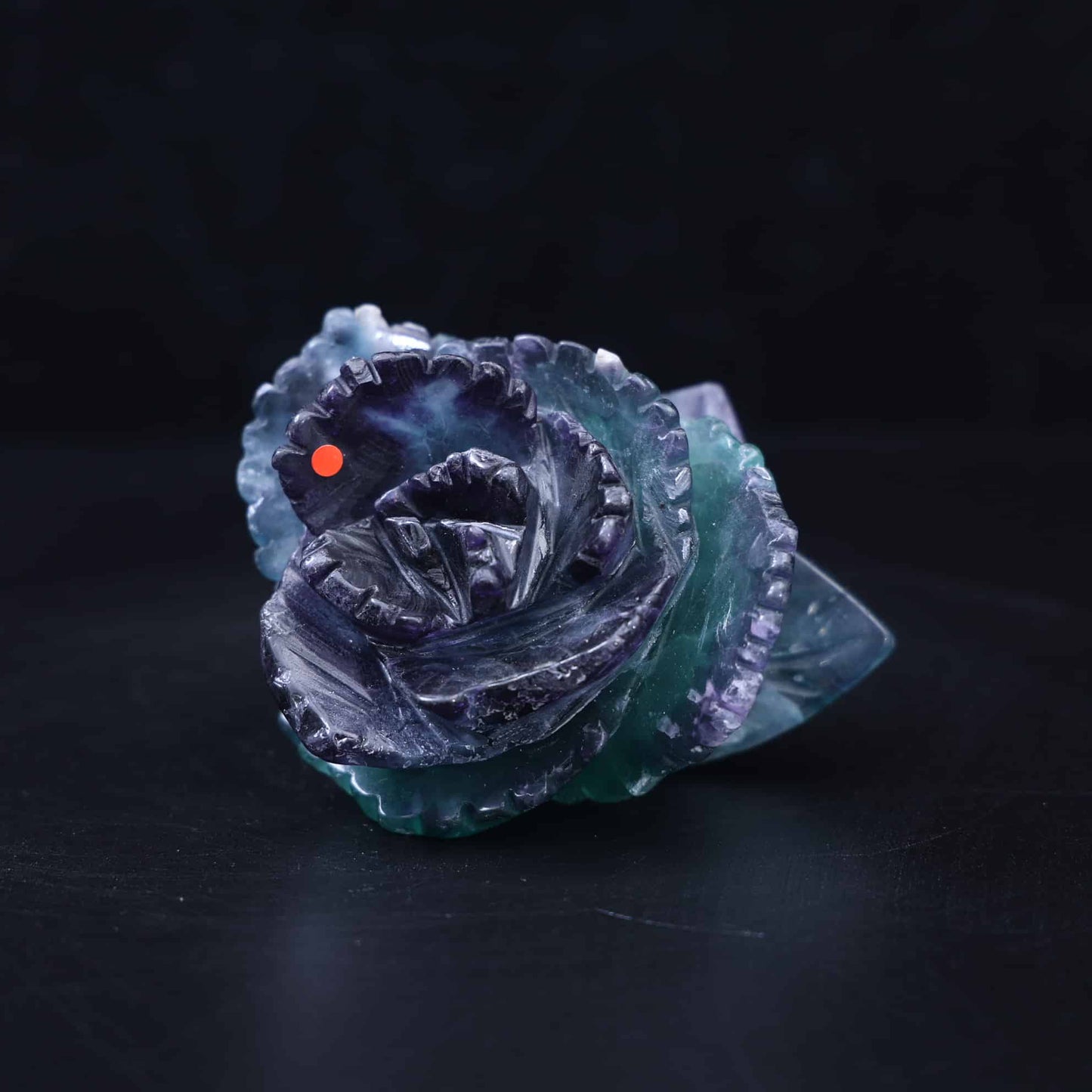 Rainbow Fluorite Flower Carving