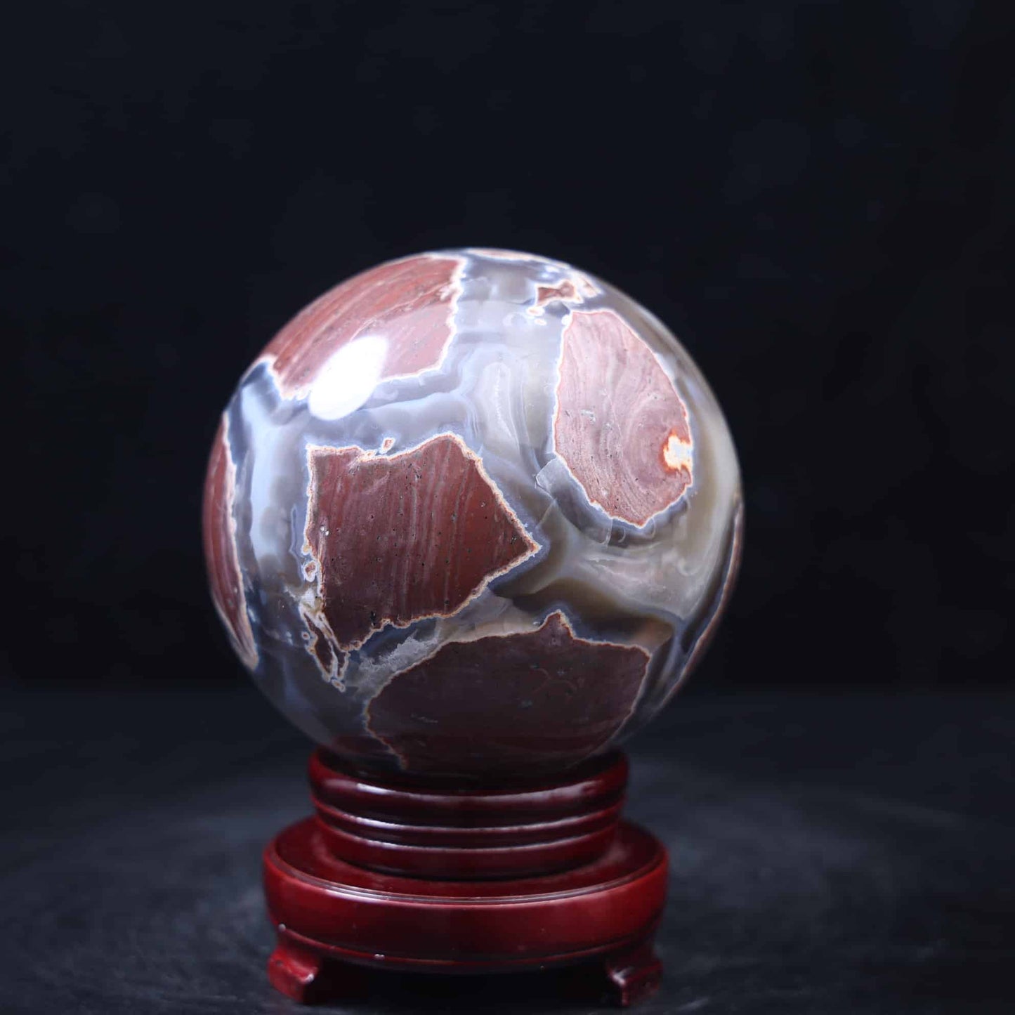 Football Volcano Agate Sphere