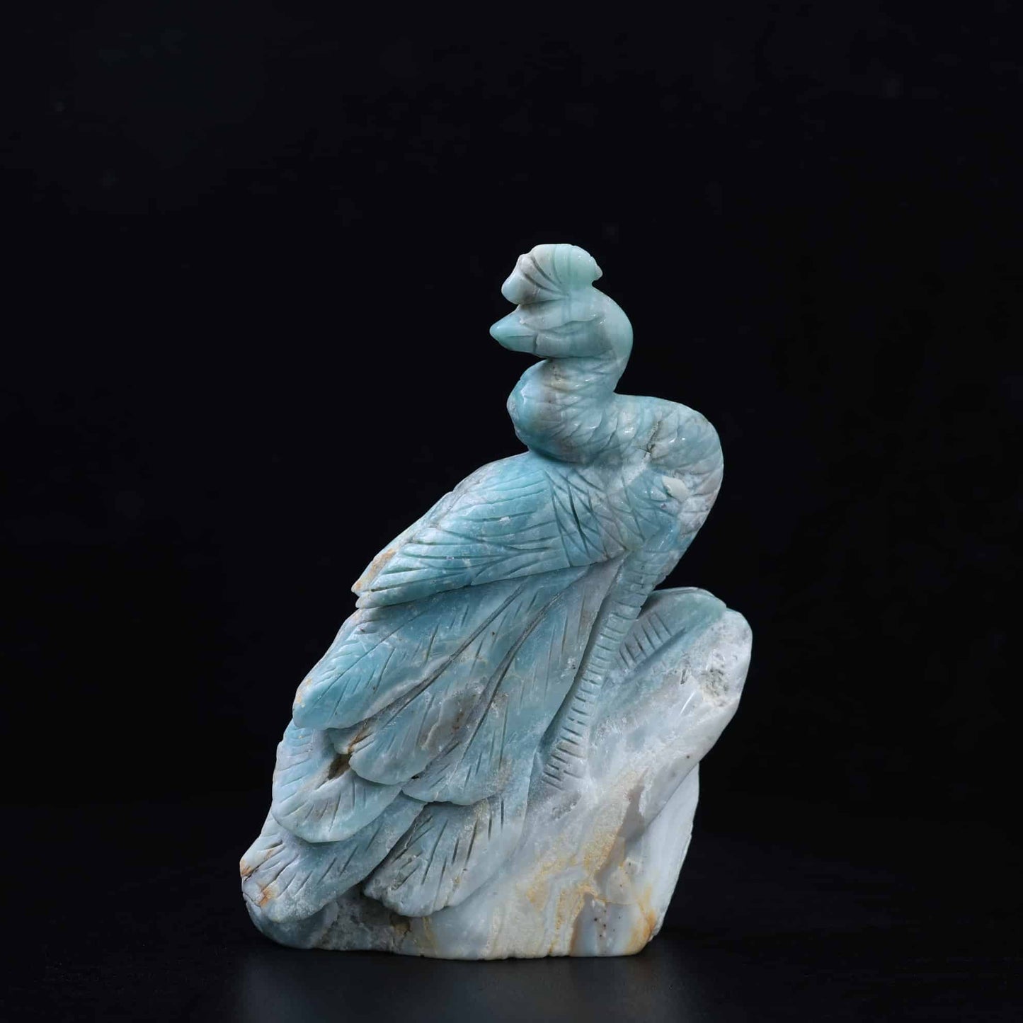 Amazonite Peacock Carving