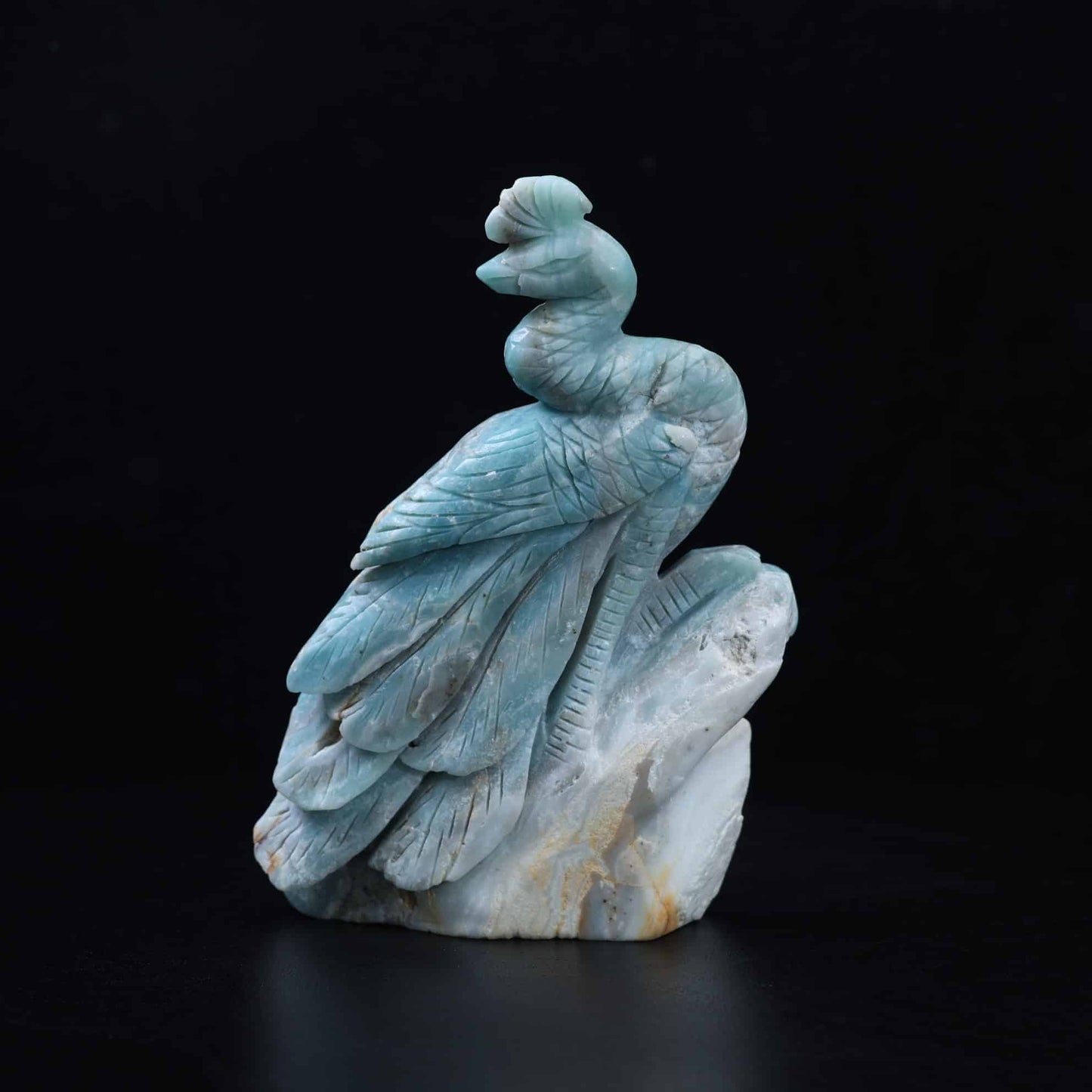 Amazonite Peacock Carving
