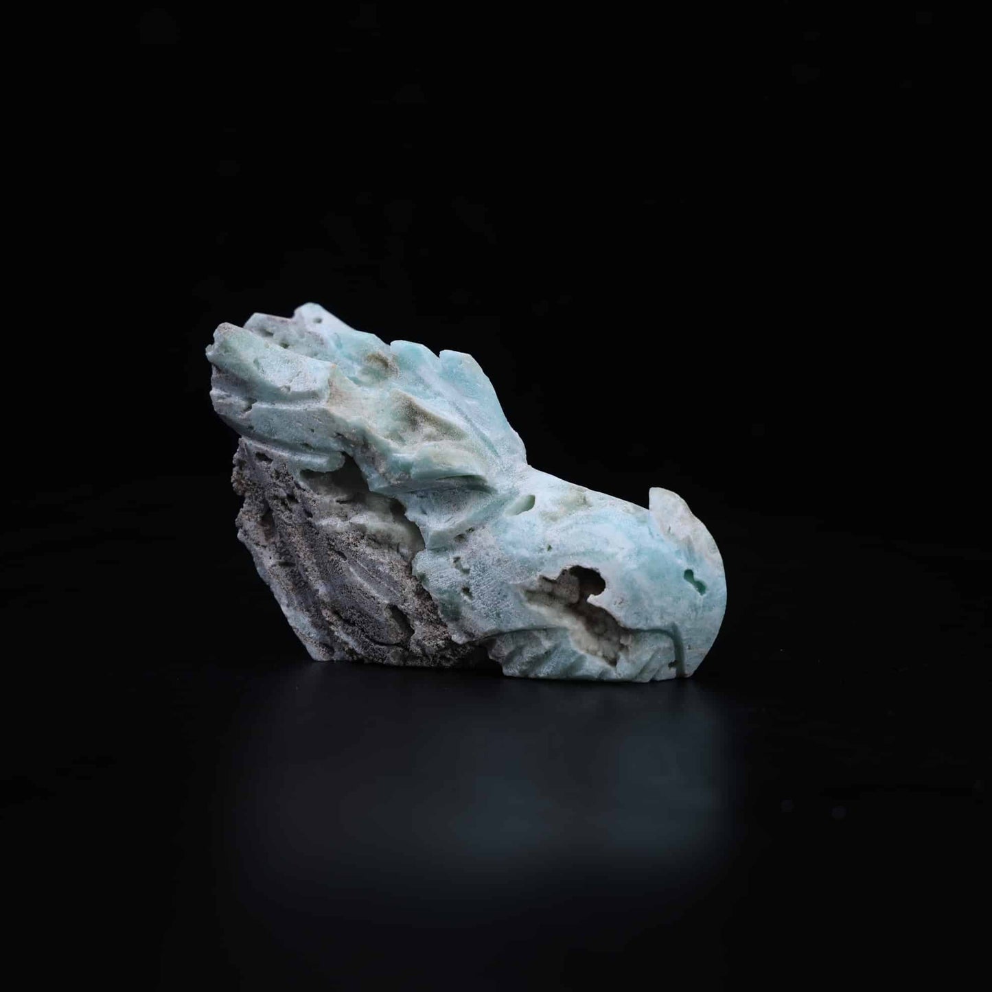 Hemimorphite  Dragon  Head Carving