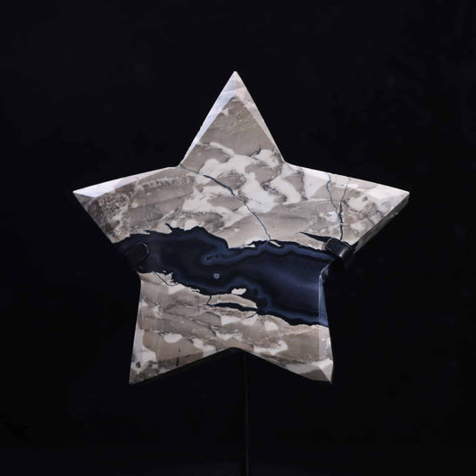 Volcano Agate Star Carving