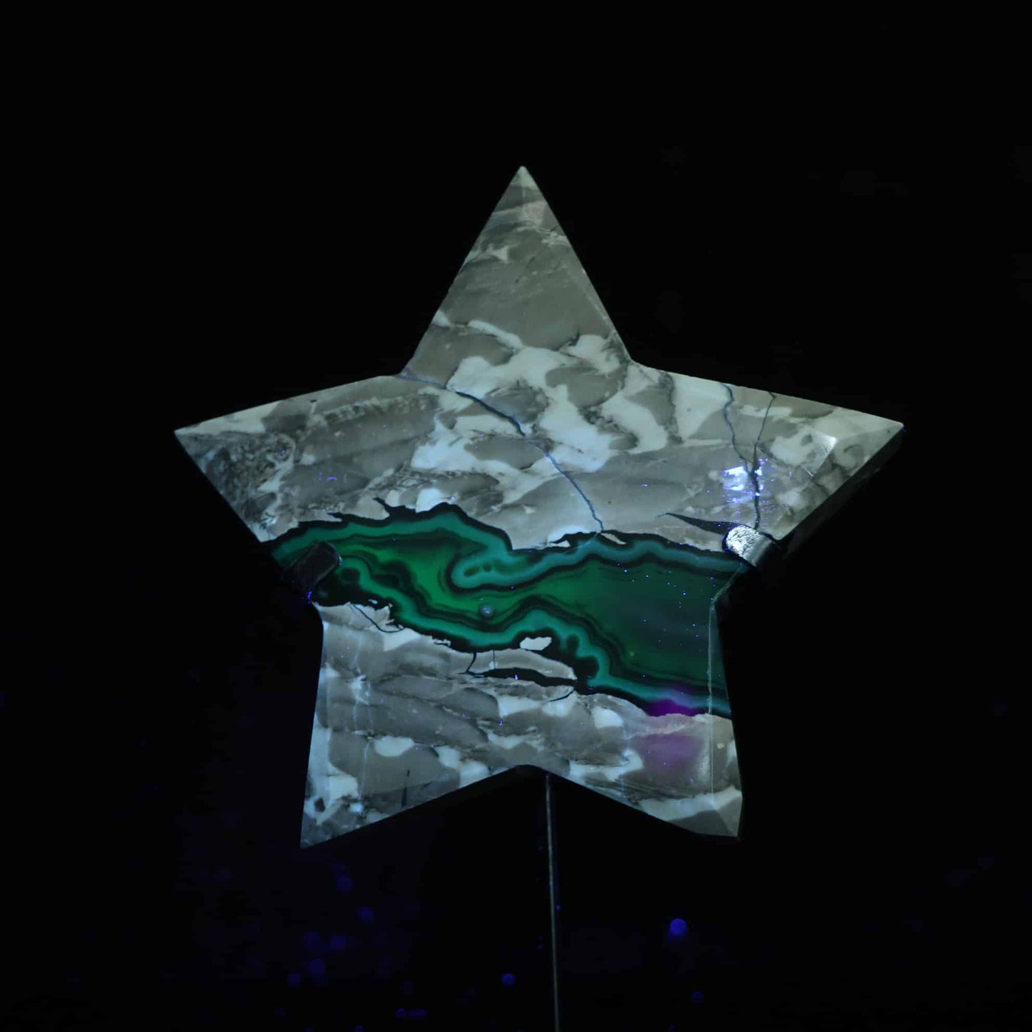 Volcano Agate  Star Carving