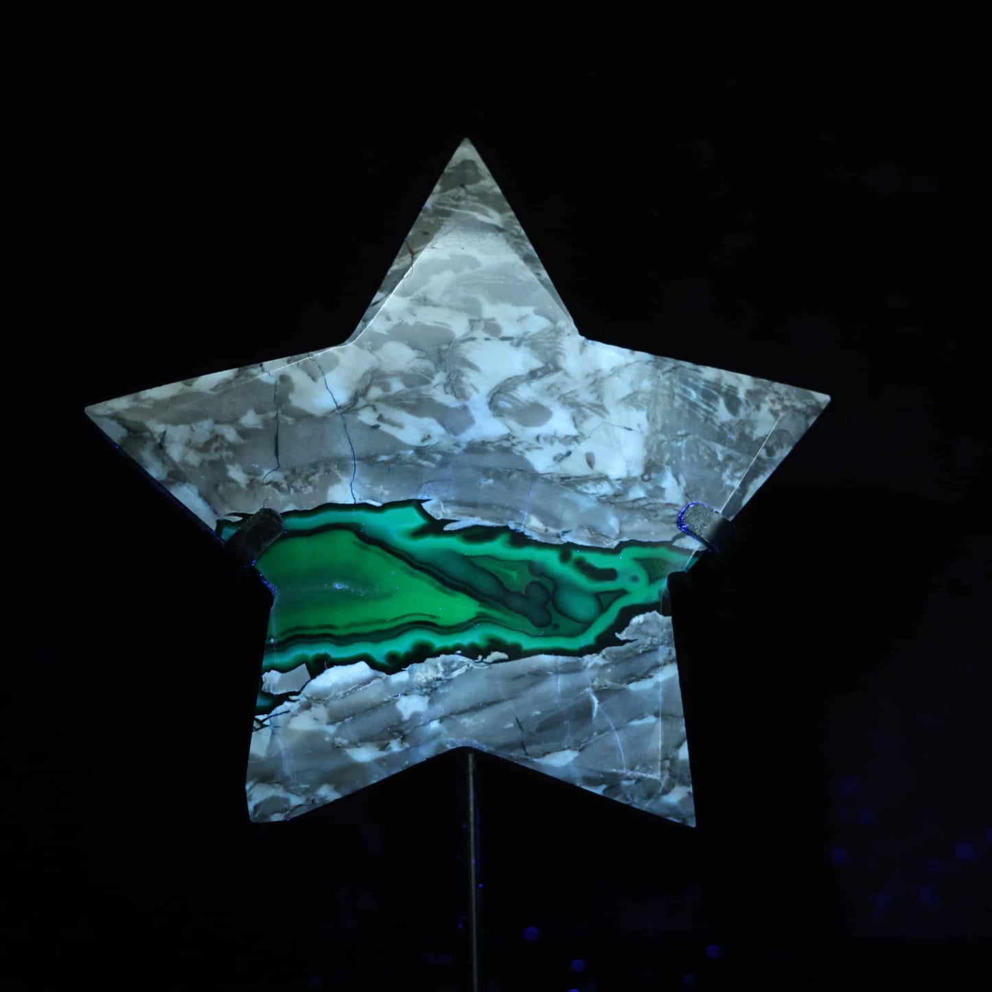 Volcano Agate  Star Carving