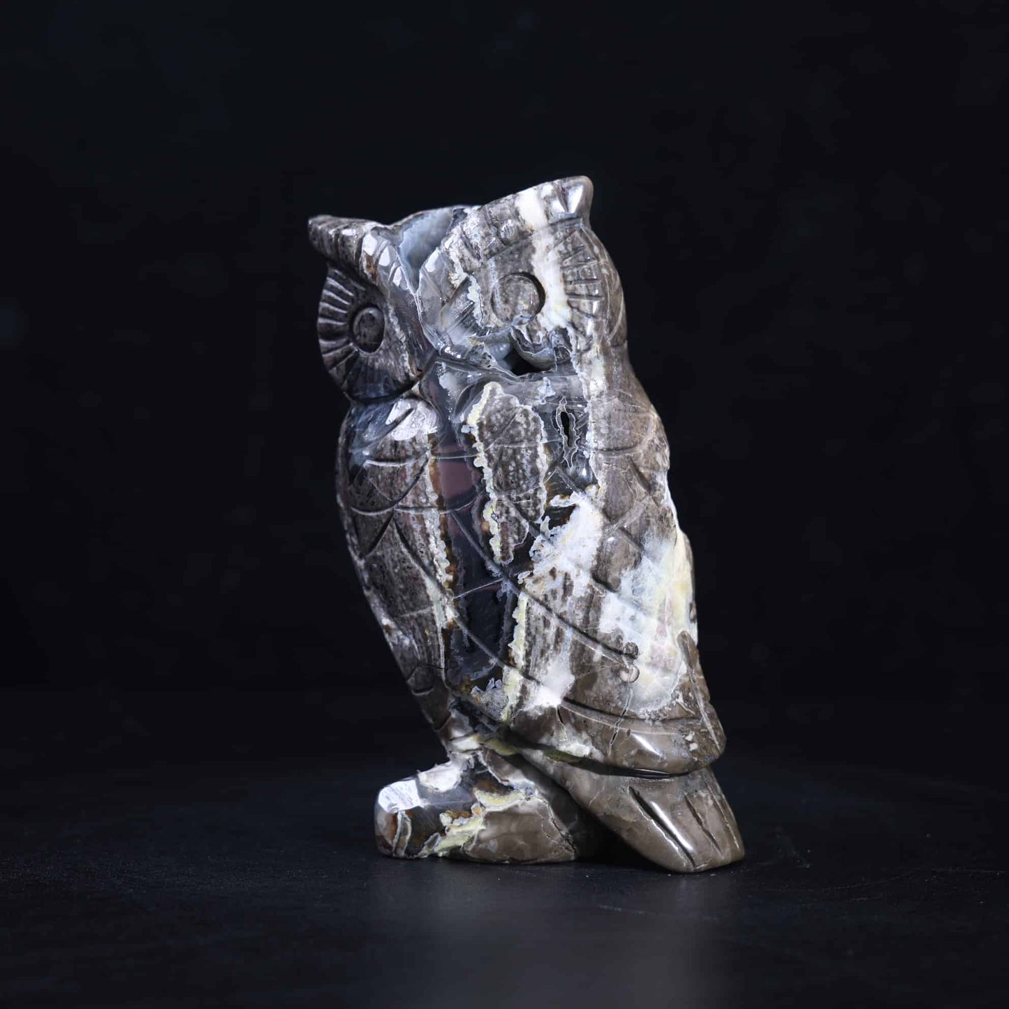 Volcano Agate  Owl