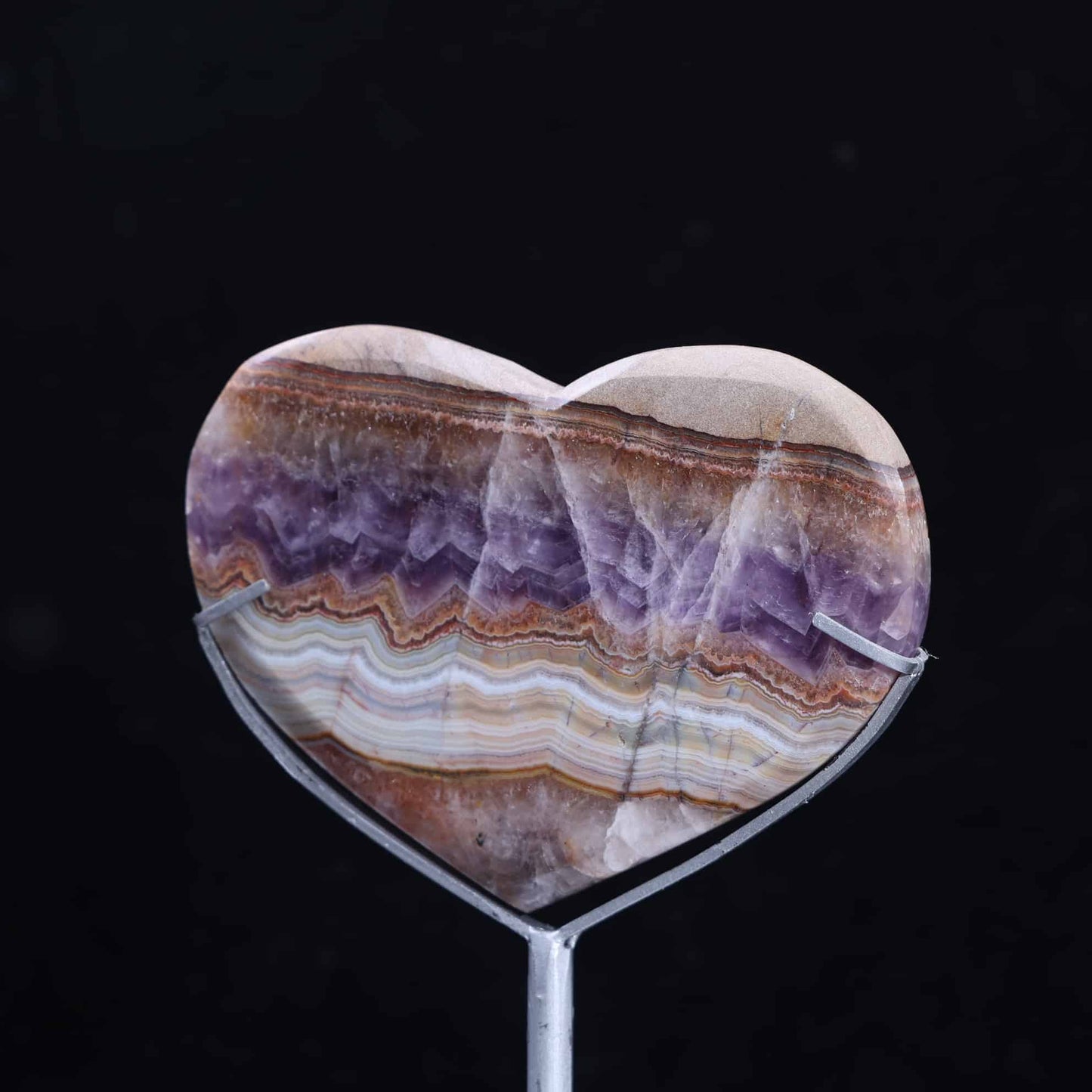 Amethyst Mexican Crazy Lace Agate Heart #71