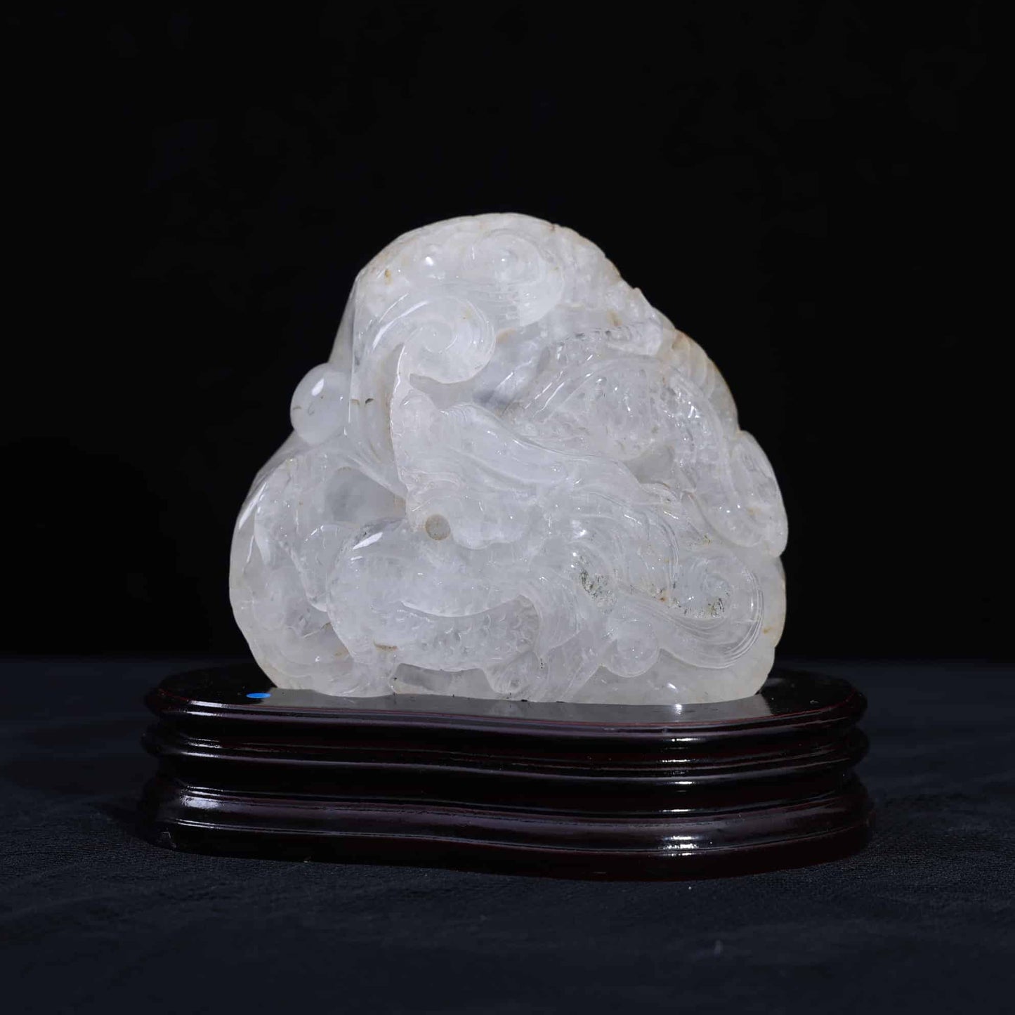 Clear Quartz Dragon Carving
