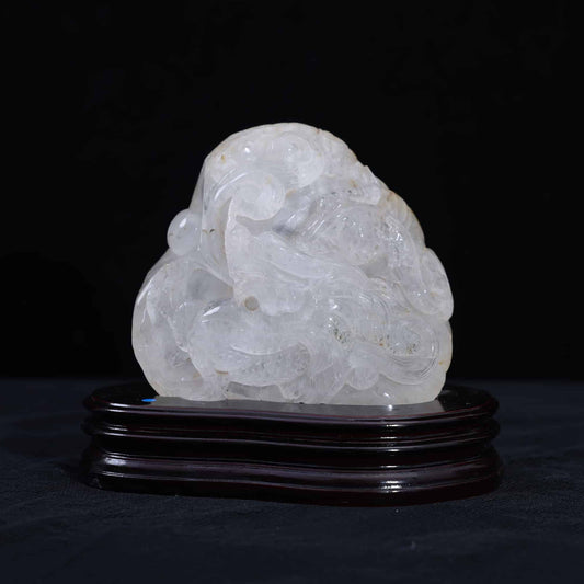 Clear Quartz Dragon Carving