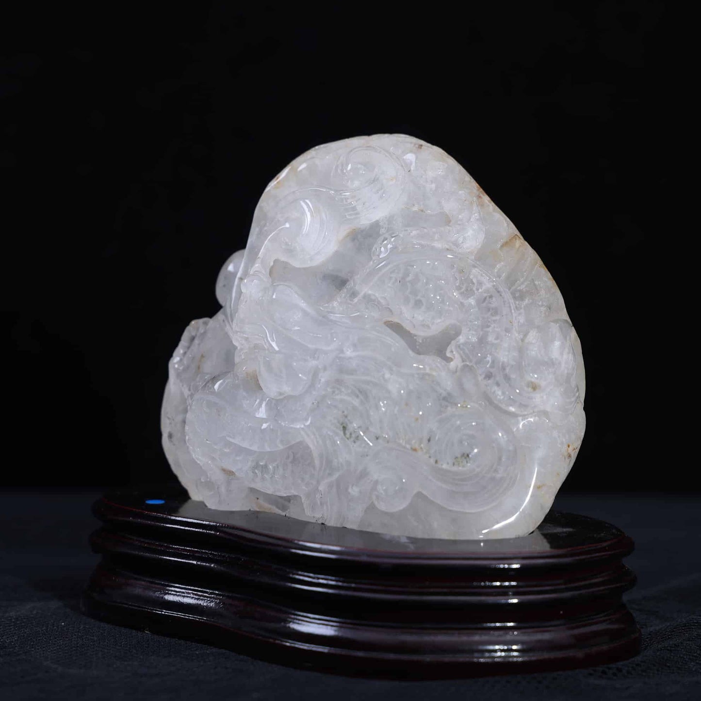 Clear Quartz Dragon Carving