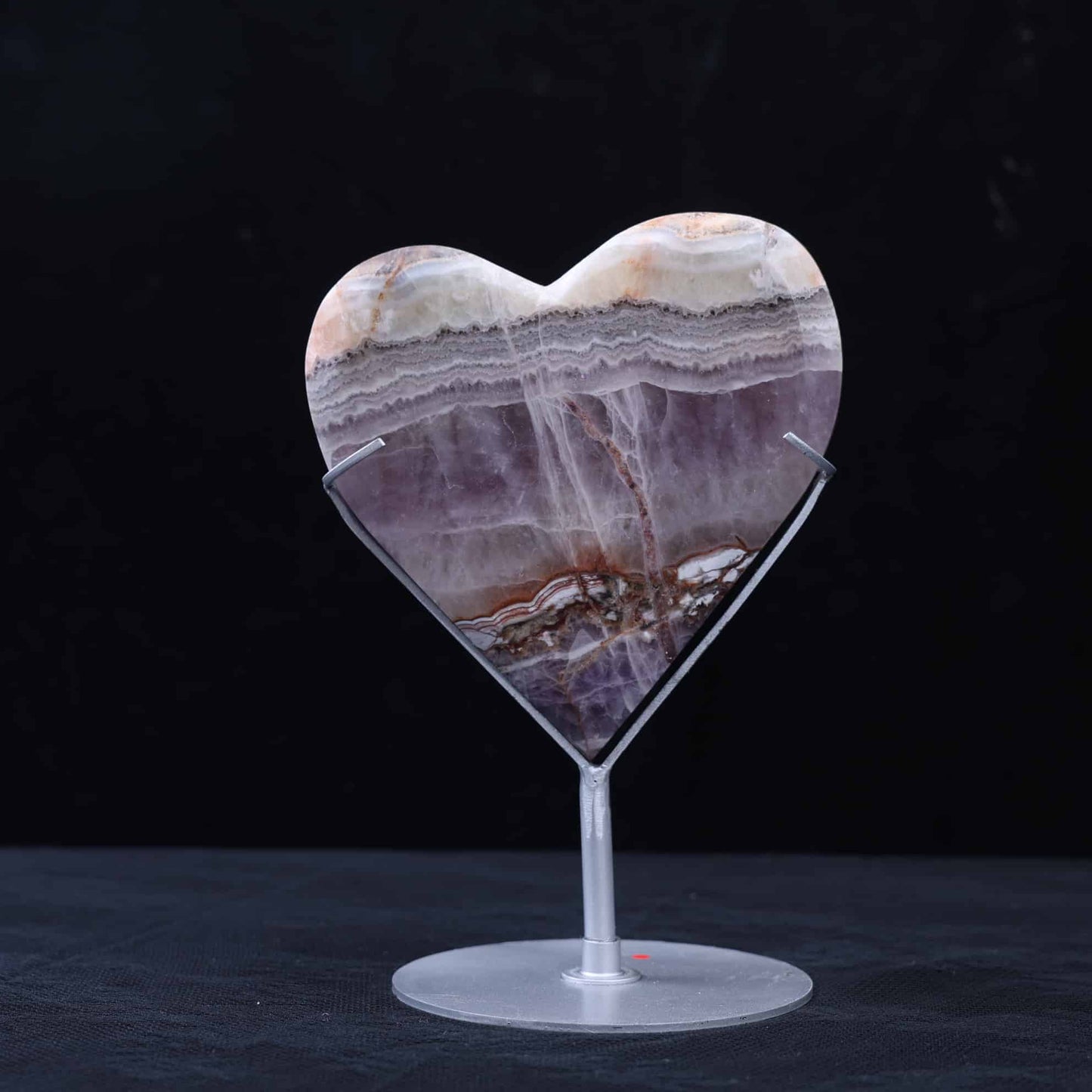 Amethyst  Mexican Crazy Lace Agate  Heart
