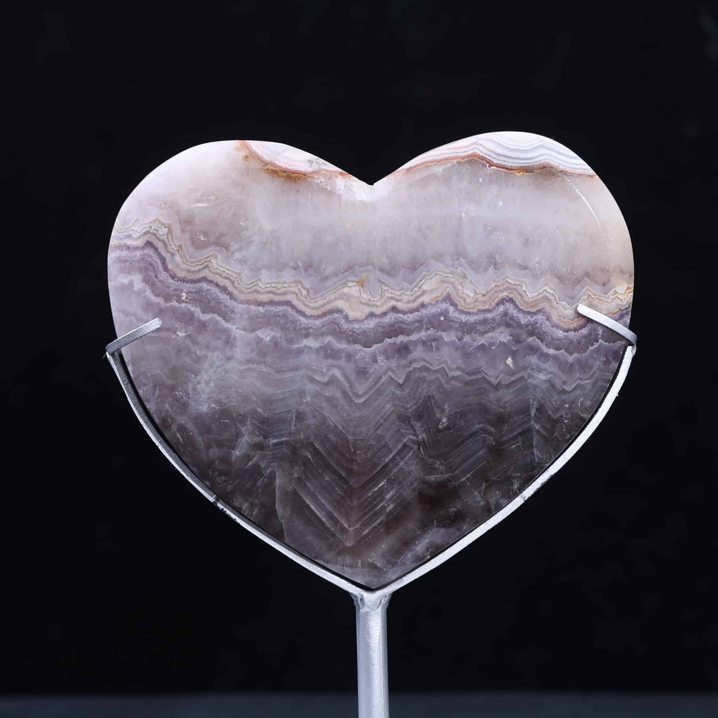 Amethyst Mexican Crazy Lace Agate Heart #53