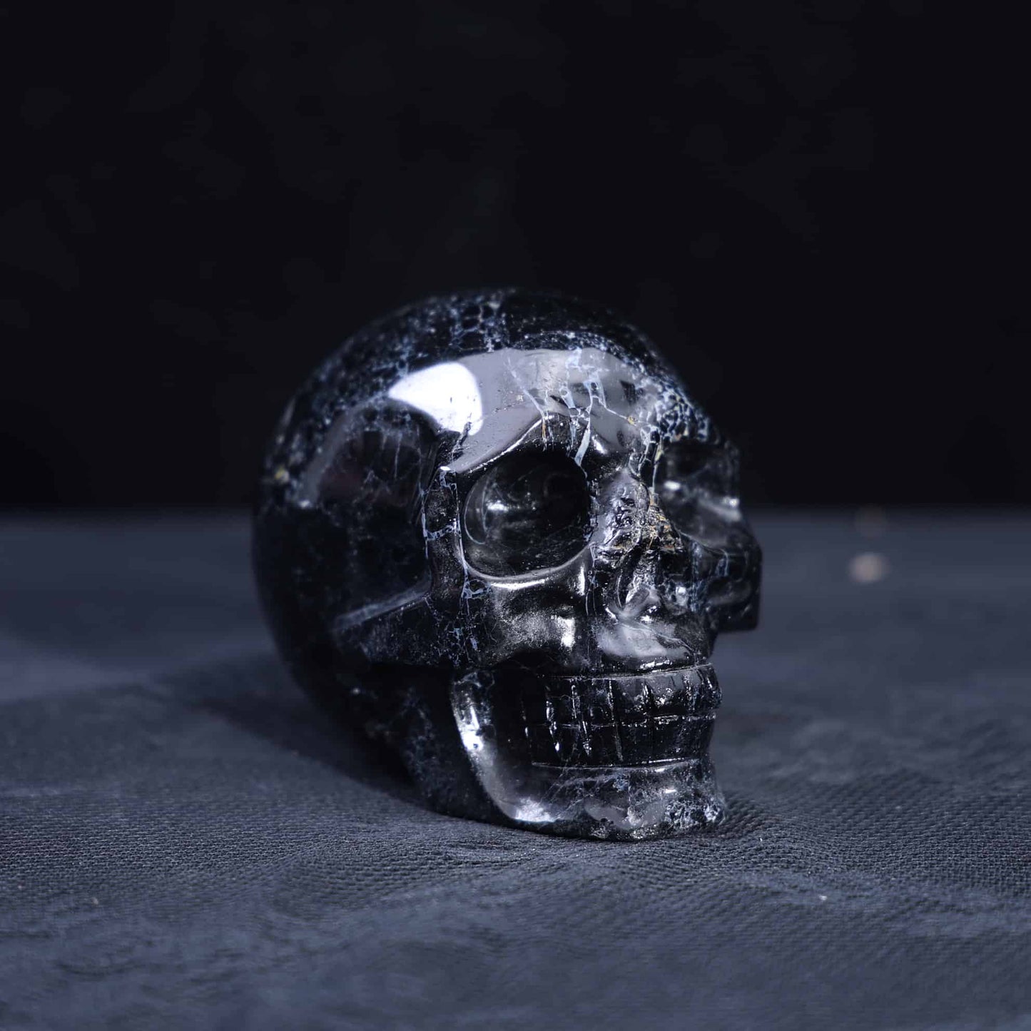 Black Tourmaline Skull