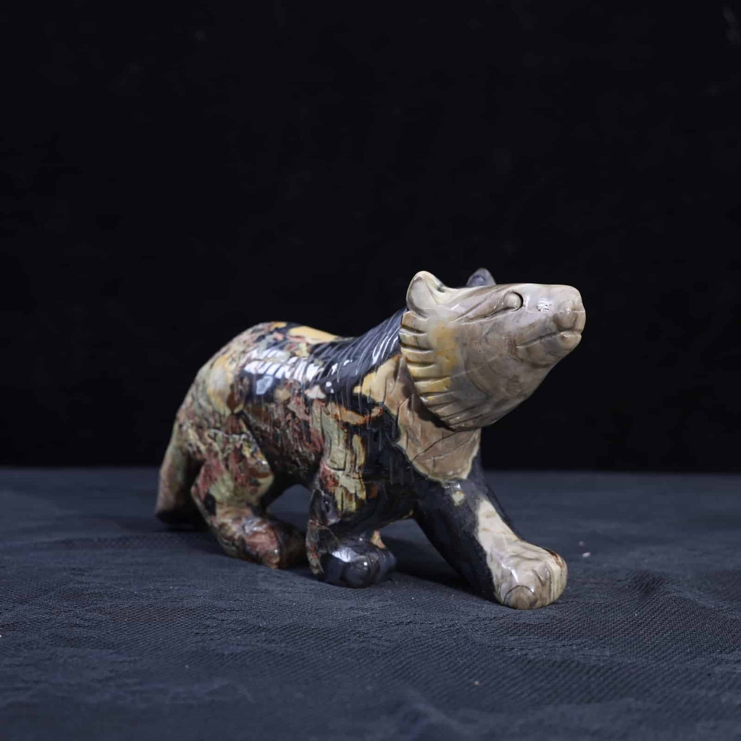 Volcano Agate Bear Carving #45