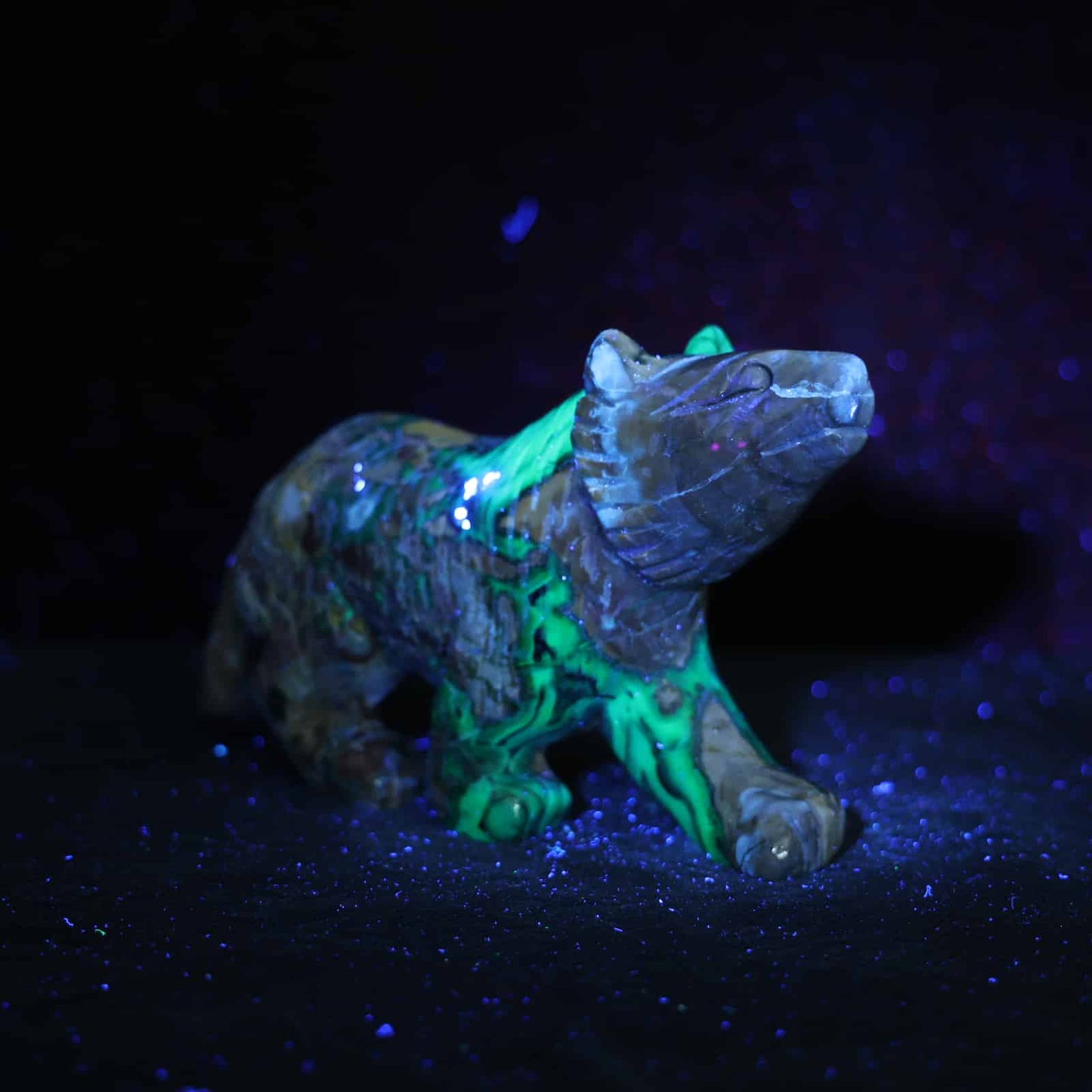 Volcano Agate  Bear  Carving