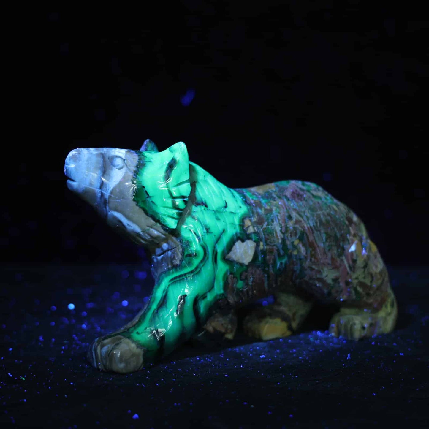 Volcano Agate  Bear  Carving