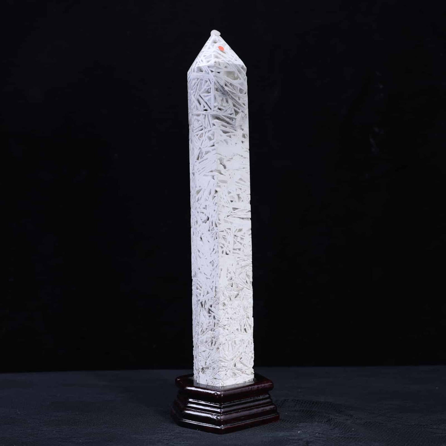 White  Mexican Crazy Lace Agate  Tower