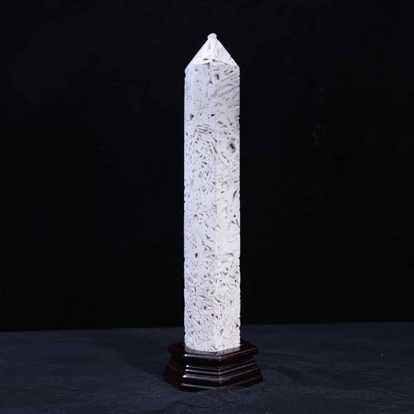White  Mexican Crazy Lace Agate Tower #66