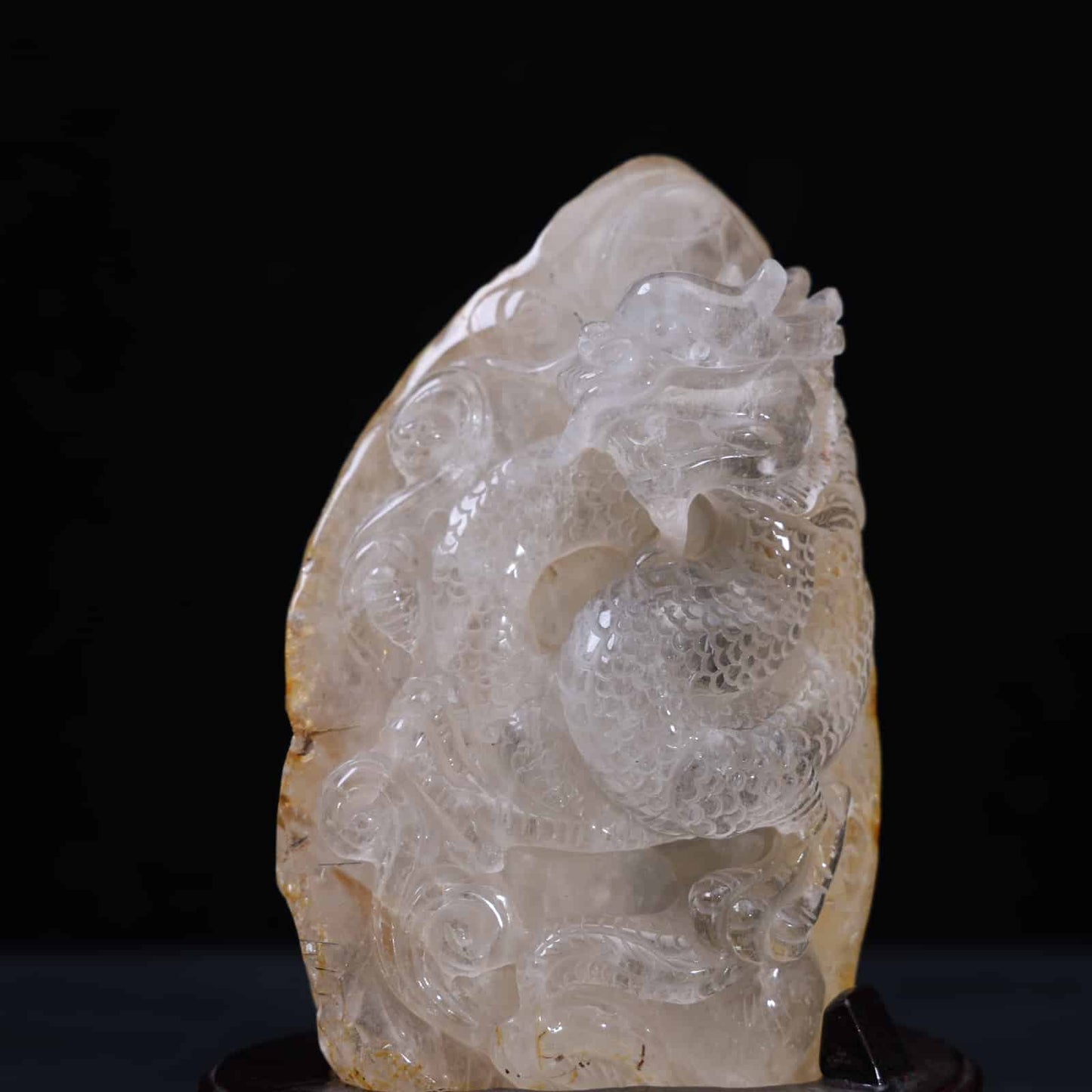Clear Quartz Dragon Carving #85