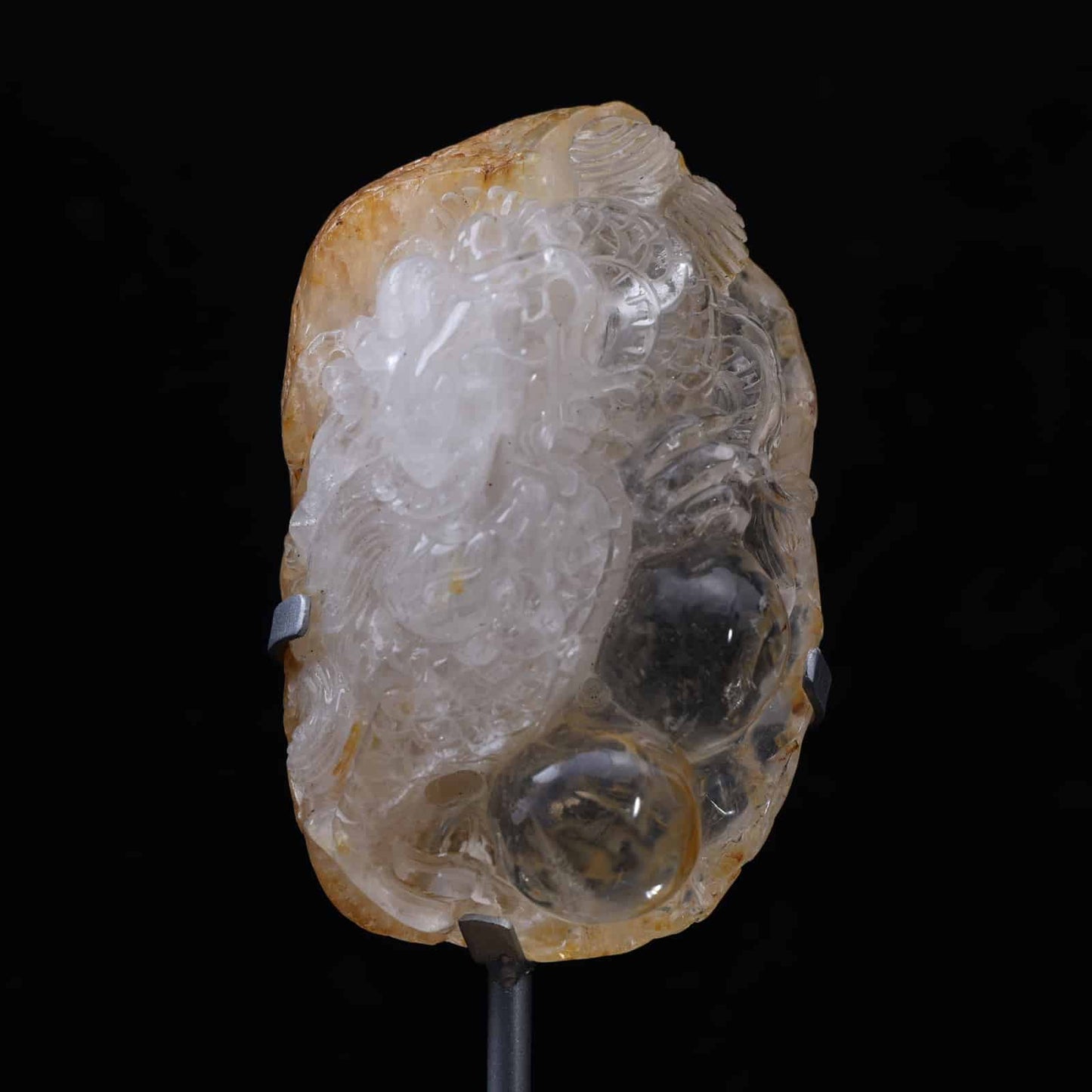 Clear Quartz  Dragon  Carving