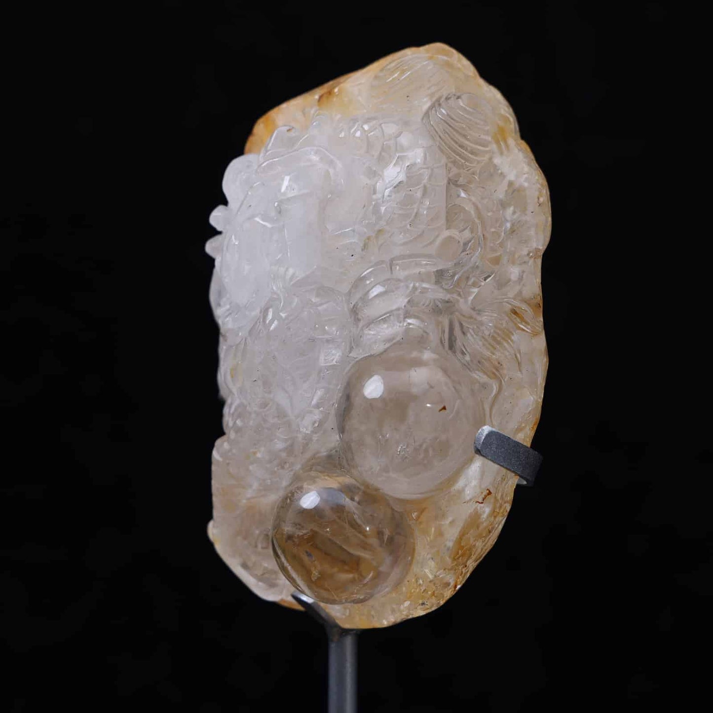 Clear Quartz  Dragon  Carving