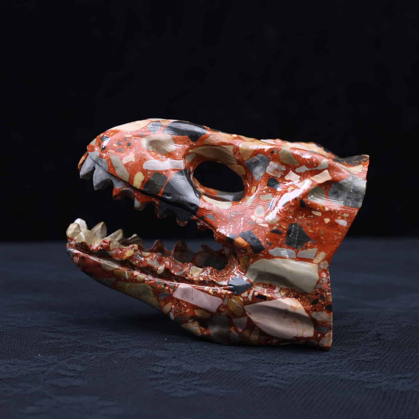 Serpentine  Jade  Dinosaur  Skull