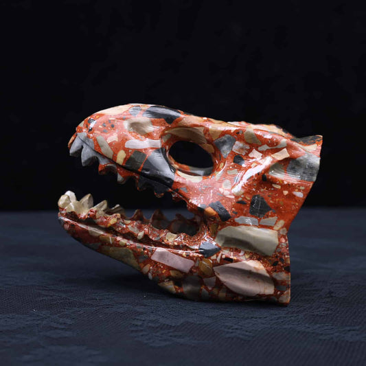 Serpentine  Jade  Dinosaur  Skull