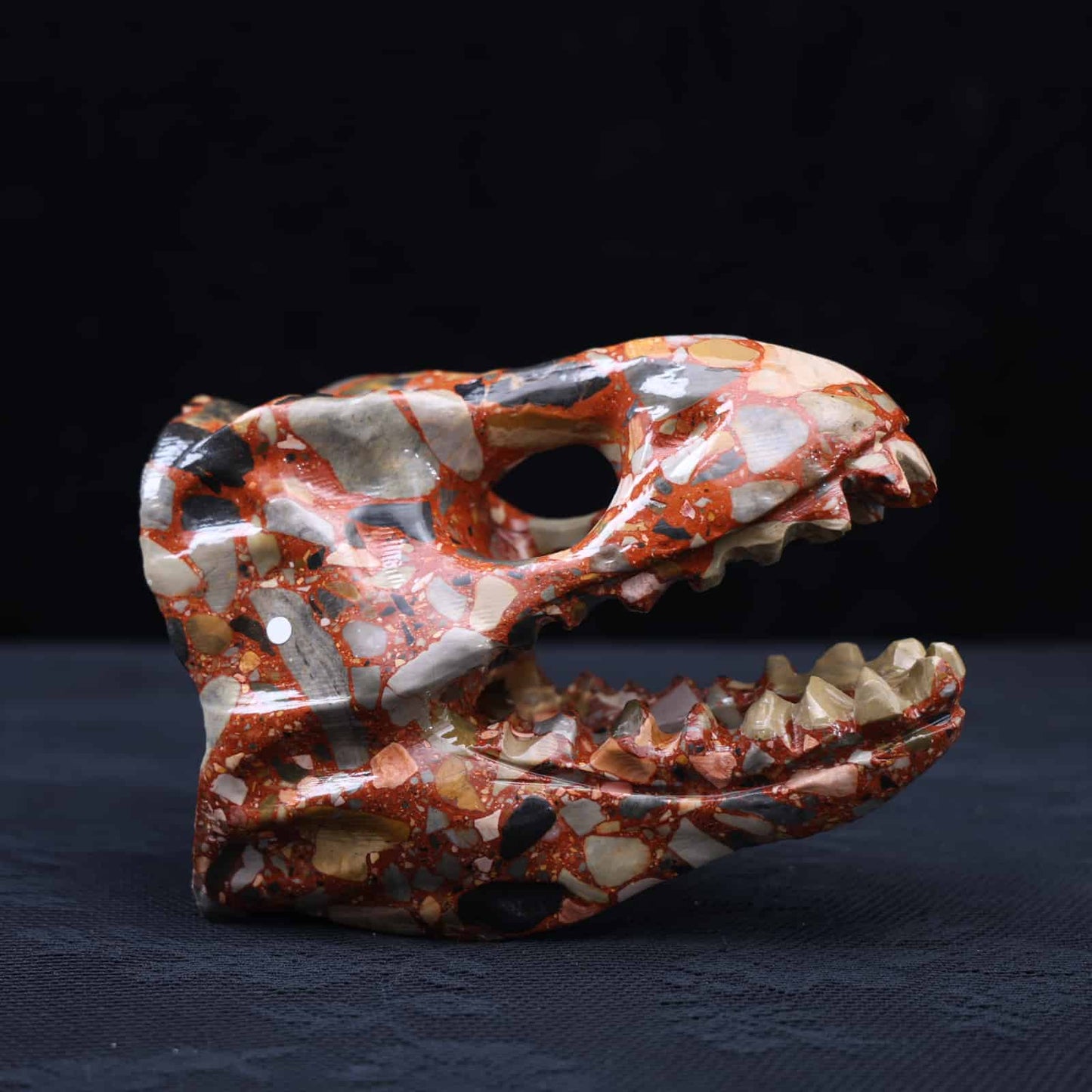 Serpentine  Jade  Dinosaur  Skull
