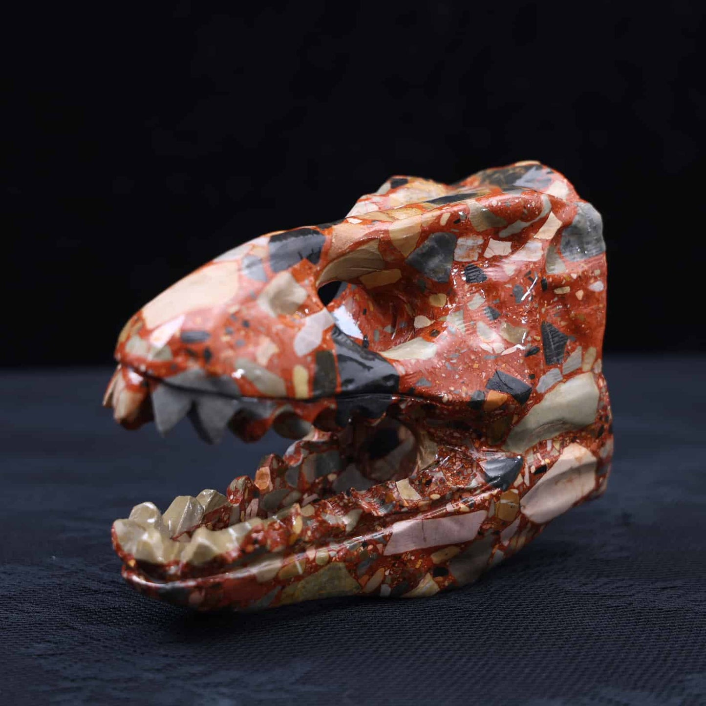 Serpentine  Jade  Dinosaur  Skull